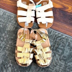 Two pair of girls sandals, new size 8 Bessito